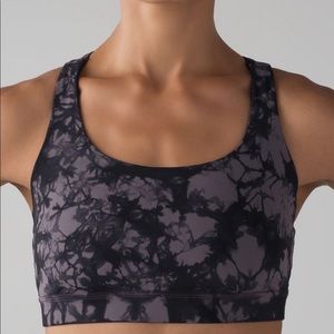 Lululemon Energy Bra - Black and Gray Shibori